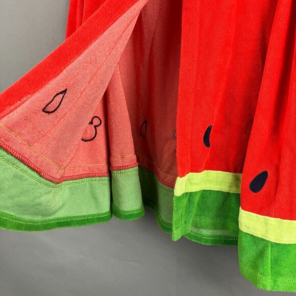 Disney Store Bath Towel Girls 4 Red Watermelon Hooded Cape Terry Swim Coverup - Picture 4 of 6